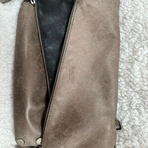 Hammitt Taupe and Black Leather Crossbody